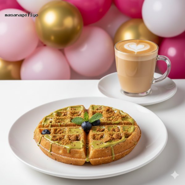 Gurme Waffle (Lotus/Fıstık) + Flat White
